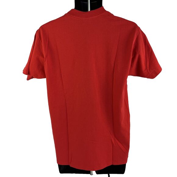 Vintage Mens Delta San Antonio, Texas Single Stitch T-Shirt Sz L Red Made In USA - Picture 3 of 8